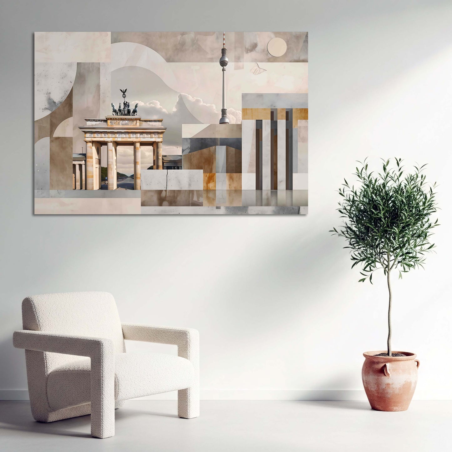 Brandenburger Tor und Fernsehturm Berlin abstrakt Stadt Wandbild
