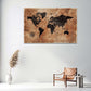 Braune Weltkarte im antiken Vintage-Stil Kompass Wandbild