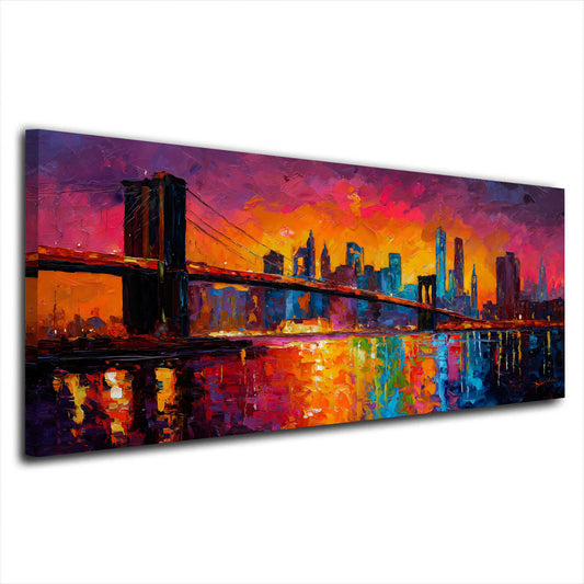 Brooklyn Bridge bei Sonnenuntergang Panorama Wandbild