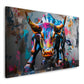 Bunter Bulle im Street Art Stil mit Farbspritzern Wandbild im Querformat