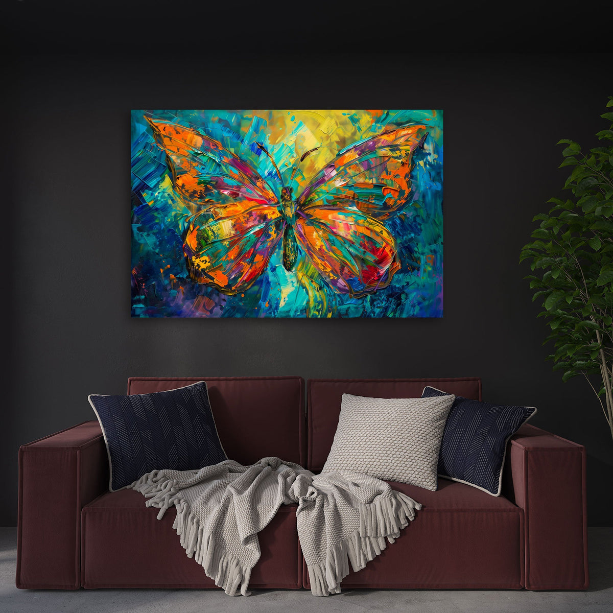 Naturwandbild im Querformat an einer Wohnraumwand