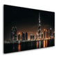 Burj Khalifa Dubai Skyline bei Nacht am Wasser Wandbild