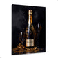 Champagner Flasche Gold Luxus Eleganz Wandbild