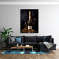 Champagner Flasche Gold Luxus Eleganz Wandbild