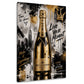 Champagnerflasche in Gold mit Live your Moment Wandbild