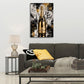Champagnerflasche in Gold mit Live your Moment Wandbild