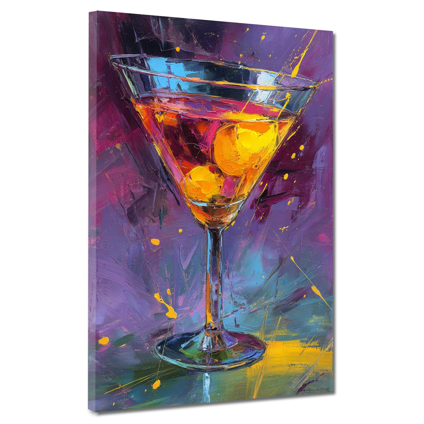 Cocktailglas Pop Art Ölmalerei Wandbild