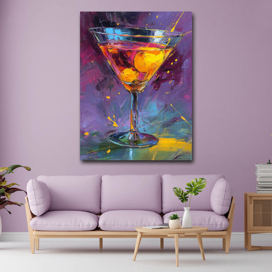 Cocktailglas Pop Art Ölmalerei Wandbild