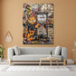 Comic Kater Time is Money Wandbild an der Wand im Raum