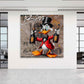 Dagobert Boss Pop Art mit Champagner Cartoon Wandbild
