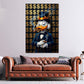 Dagobert Pop Art Wandbild im Hochformat an einer Wohnraumwand