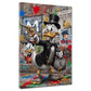 Dagobert mit Geldsack und Revolver im Pop Art Stil Wandbild