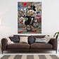 Dagobert Pop Art Wandbild im Hochformat an einer Wohnraumwand