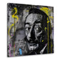 Dalí mit großen Augen in Schwarz-Weiß Street Art Wandbild