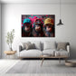 Drei coole Affen Panorama in Pastelltönen Wandbild