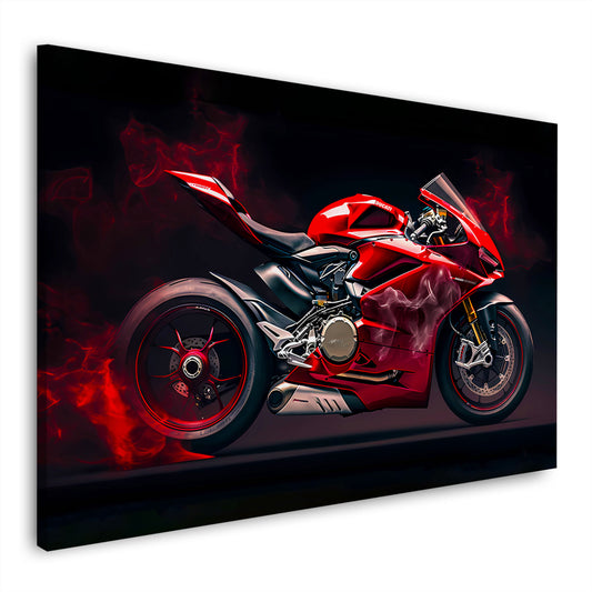 Ducati Superbike Motorrad Flammen Kraft Wandbild