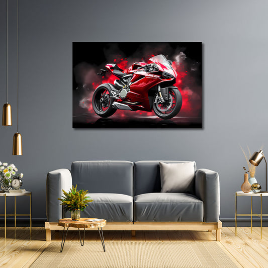 Ducati Superbike Motorrad Flammen Kraft Wandbild
