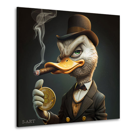 Duck Bitcoin im Anzug Reichtum Business Erfolg Wandbild