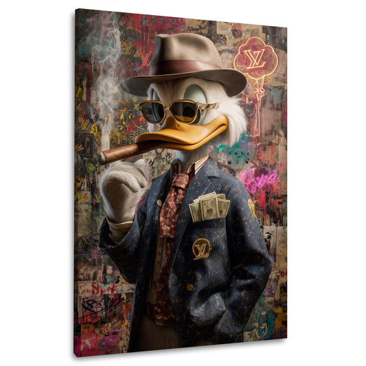 Duck mit Stil Fashion Anzug Geld, Luxus und Business Wandbild