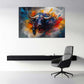 Dynamischer Stier Farbspritzer Explosion Wandbild