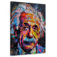 Einstein als bunte Collage im Pop Art Stil Wandbild im Hochformat