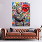 Einstein Start Schild Graffiti Wandbild im Wohnzimmer