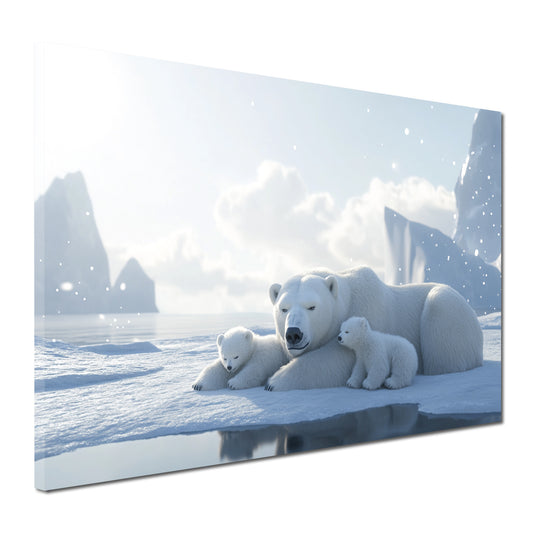 Eisbären Arktis Familie Schnee Wandbild