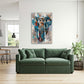 Expressives Elefanten Wandbild über einem Sofa im Wohnraum