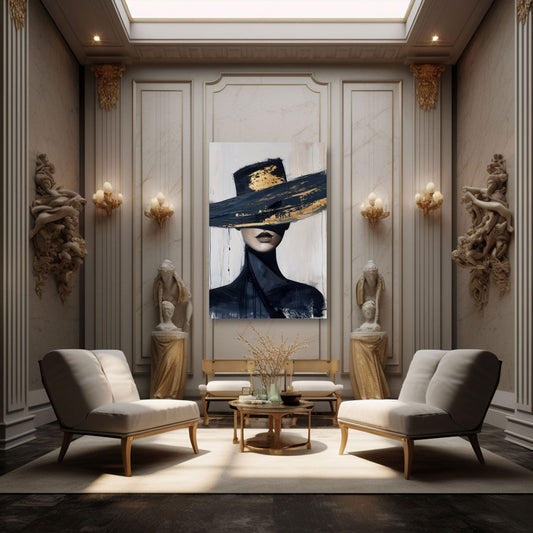 Elegante Frau Wandbild im Wohnzimmer