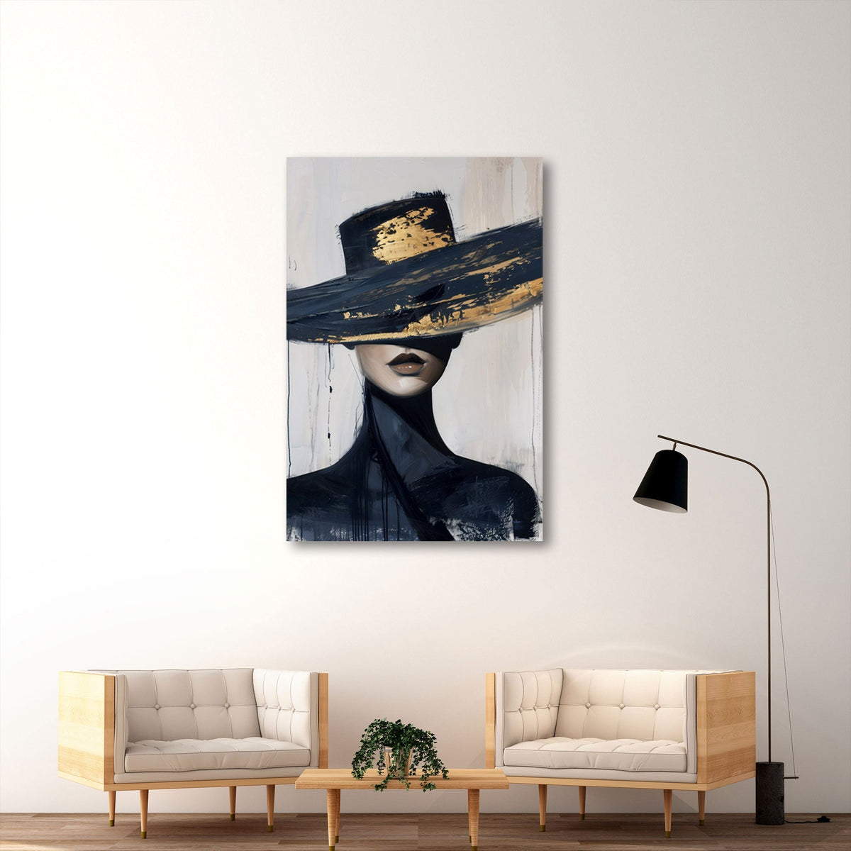 Elegante Frau Wandbild im Raum