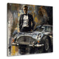 Eleganter Agent im Bond-Stil mit modernem Oldtimer Wandbild