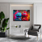 Elmo und Cookie mit Keksen vor bunter Graffiti Wand Wandbild