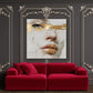 Face Art goldene Strukturmalerei in Aquarell Wandbild