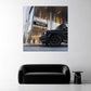 Fashion Store und Luxus Auto G-Klasse auf modernem Wandbild
