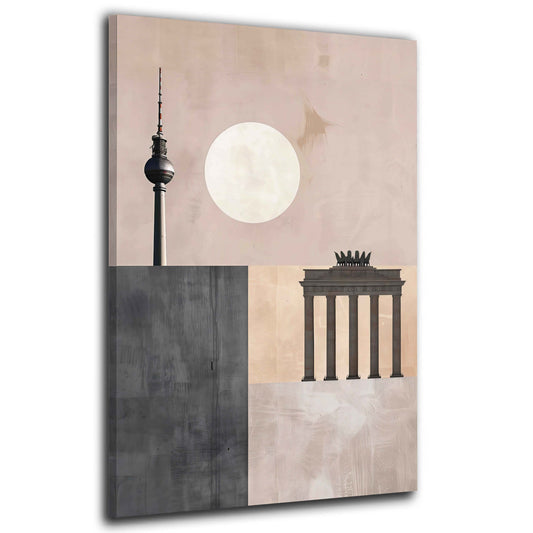 Fernsehturm Brandenburger Tor Berlin minimalistisch Wandbild
