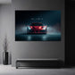 Ferrari No Limits rot frontal im dramatischen Licht Wandbild