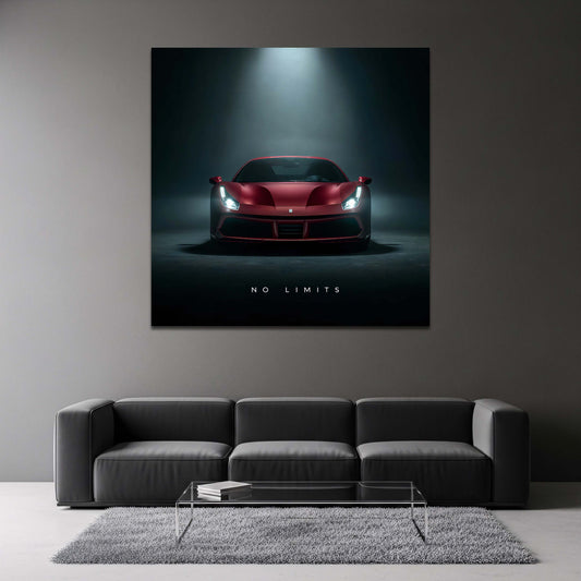 Ferrari No Limits unter dramatischem Scheinwerfer Wandbild