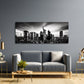 Frankfurt Panorama Wandbild über einem Sofa im Wohnraum