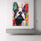 Franzoesische Bulldogge im bunten Pop Art Stil Wandbild