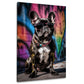 Französische Bulldogge mit Sonnenbrille Graffiti Wandbild