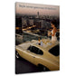 Frau mit Oldtimer und Champagner Luxus Lifestyle Wandbild