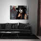Frau mit Totenkopf Make-up und Zylinder Gothic Wandbild