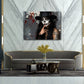 Frau mit Totenkopf Make-up und Zylinder Gothic Wandbild