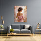 Frau Rückenansicht rosa Abendkleid elegante Kunst Wandbild