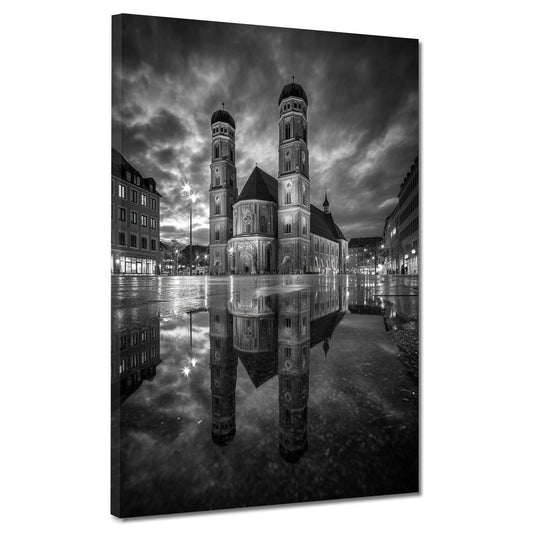Frauenkirche München schwarz weiß Wandbild