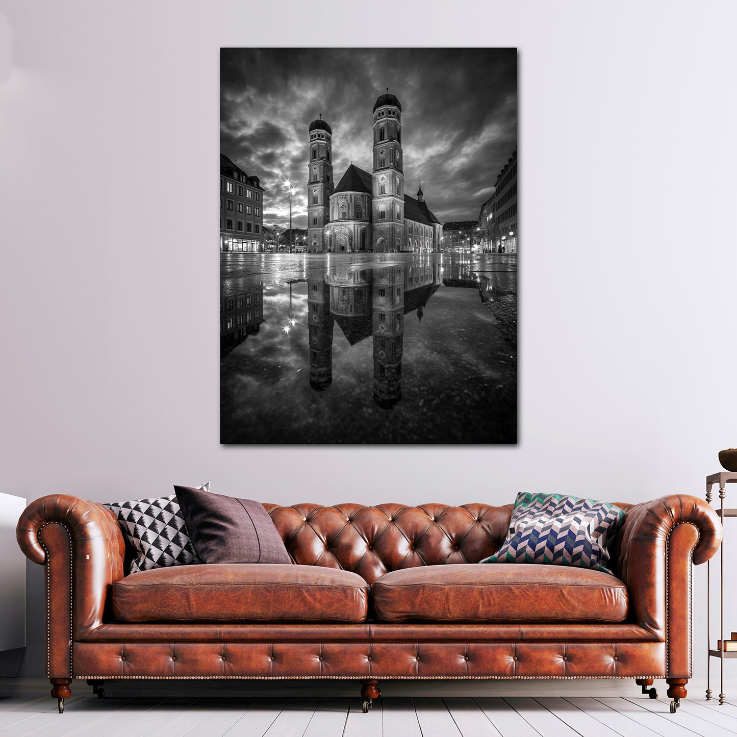 Frauenkirche München schwarz weiß Wandbild