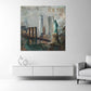 Freiheitsstatue in New York mit Brooklyn Bridge urbanes Wandbild