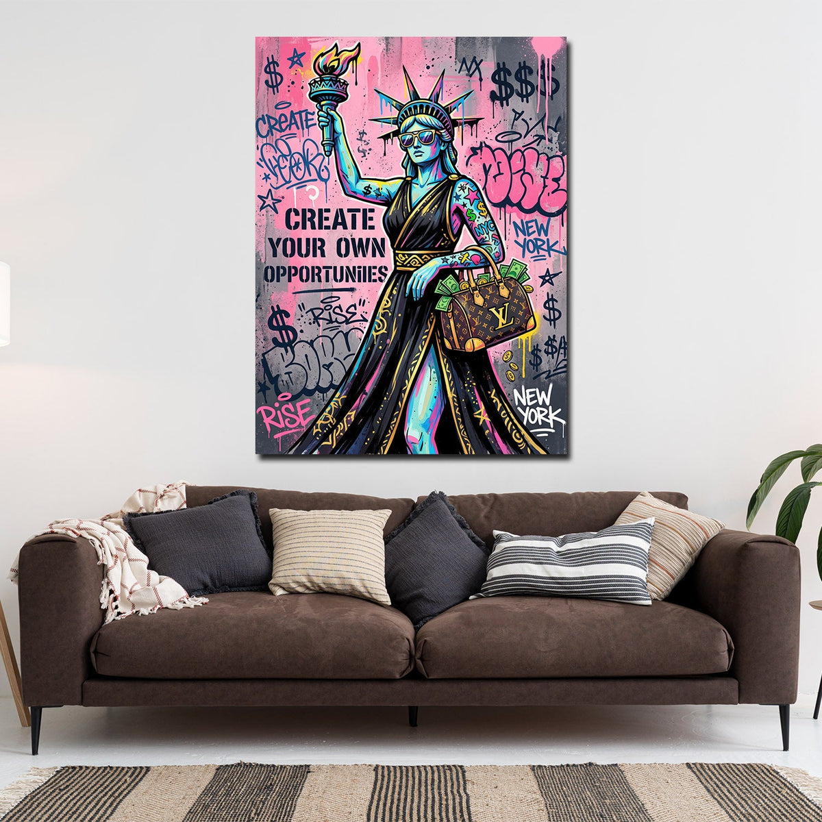 Freiheitsstatue New York USA Pop Art Wandbild im Wohnzimmer