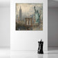 Freiheitsstatue und Skyline in New York vintage Wandbild