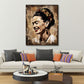 Frida Frauenporträt mit Blumen im Haar im Vintage Kunststil Wandbild